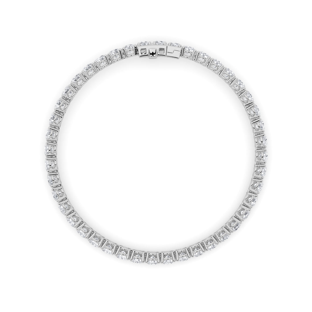 9.5Cttw Round Shaped Lab Grown Diamond (F/VS) Bracelet in 14K Gold