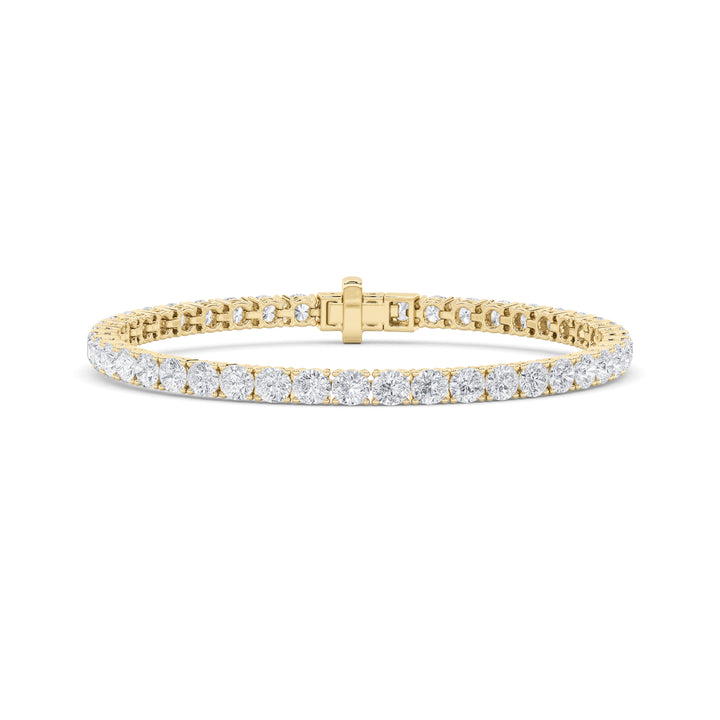 9.5Cttw Round Shaped Lab Grown Diamond (F/VS) Bracelet in 14K Gold