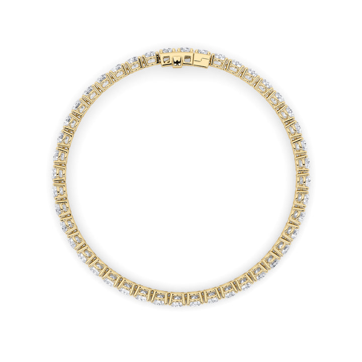 9.5Cttw Round Shaped Lab Grown Diamond (F/VS) Bracelet in 14K Gold