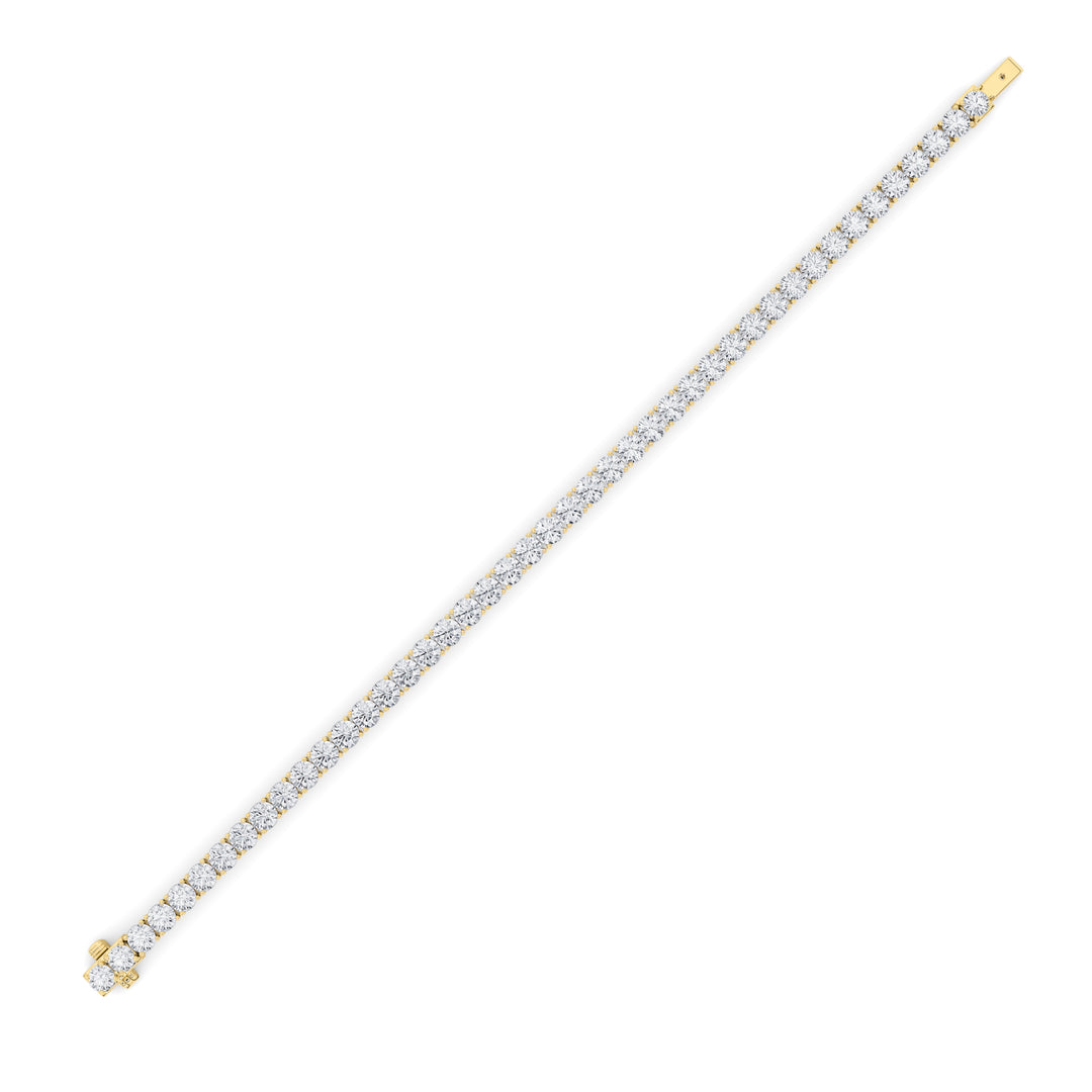 9.5Cttw Round Shaped Lab Grown Diamond (F/VS) Bracelet in 14K Gold