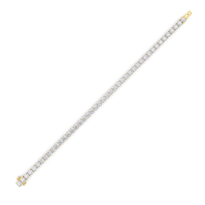 9.5Cttw Round Shaped Lab Grown Diamond (F/VS) Bracelet in 14K Gold