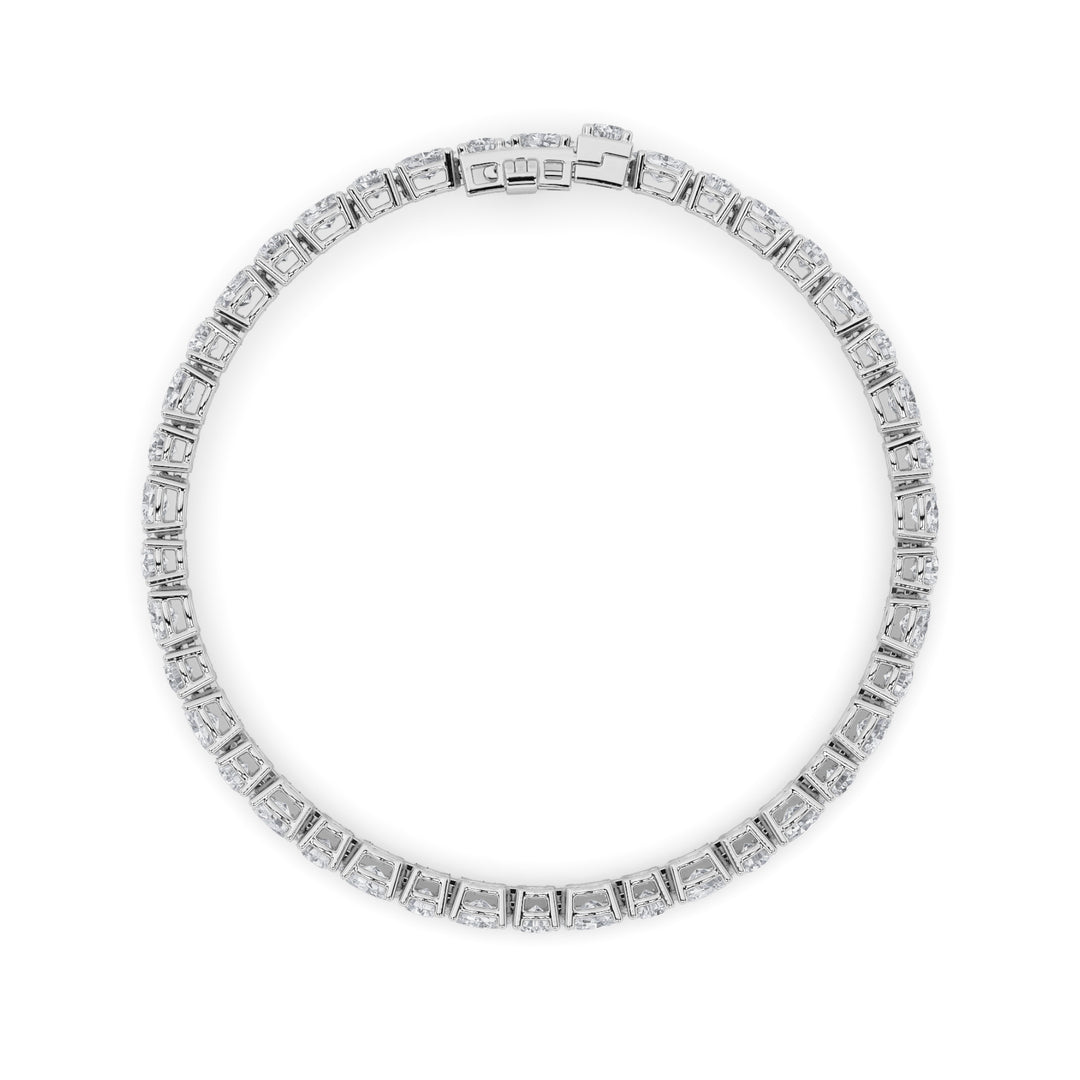 6.75Cttw Oval Shaped Lab Grown Diamond (F/VS) Bracelet in 14K Gold