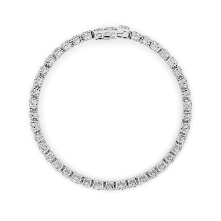 6.75Cttw Oval Shaped Lab Grown Diamond (F/VS) Bracelet in 14K Gold