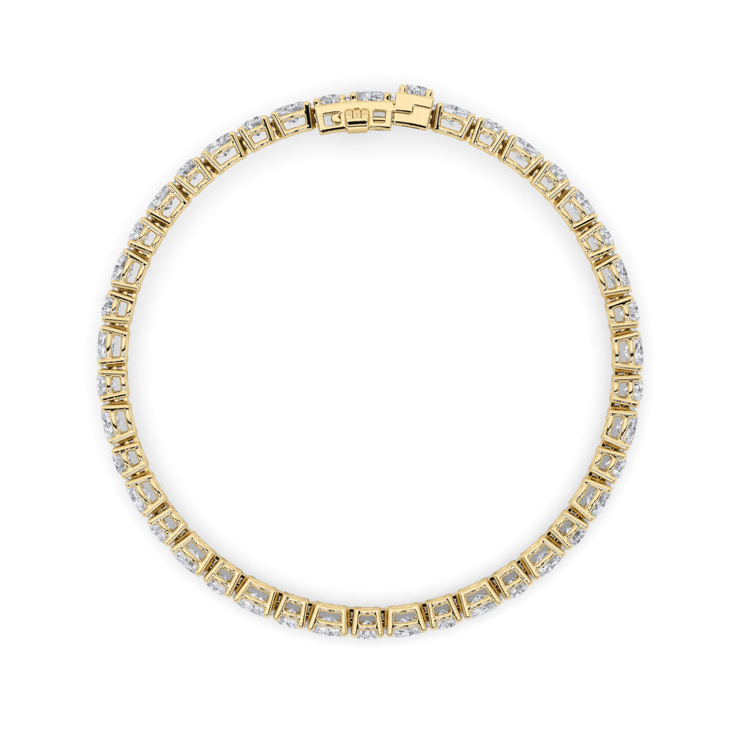 6.75Cttw Oval Shaped Lab Grown Diamond (F/VS) Bracelet in 14K Gold
