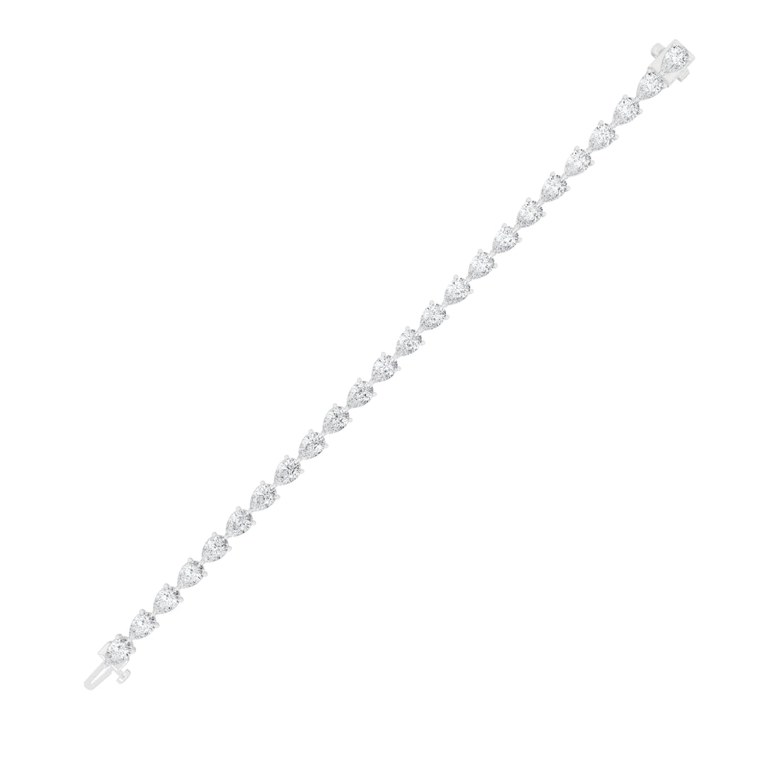 10Cttw Pear Shaped Lab Grown Diamond (F/VS) FancyLine Bracelet in 14K Gold