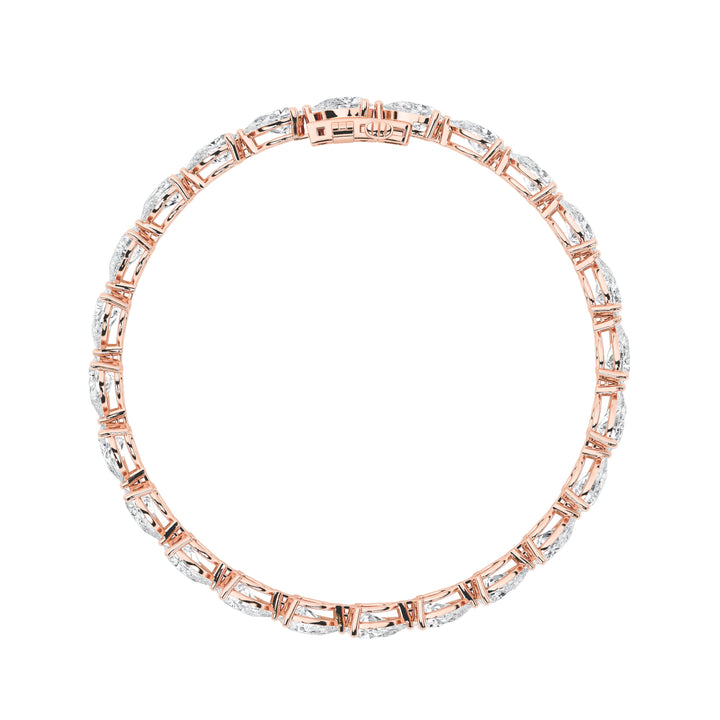 10Cttw Pear Shaped Lab Grown Diamond (F/VS) FancyLine Bracelet in 14K Gold