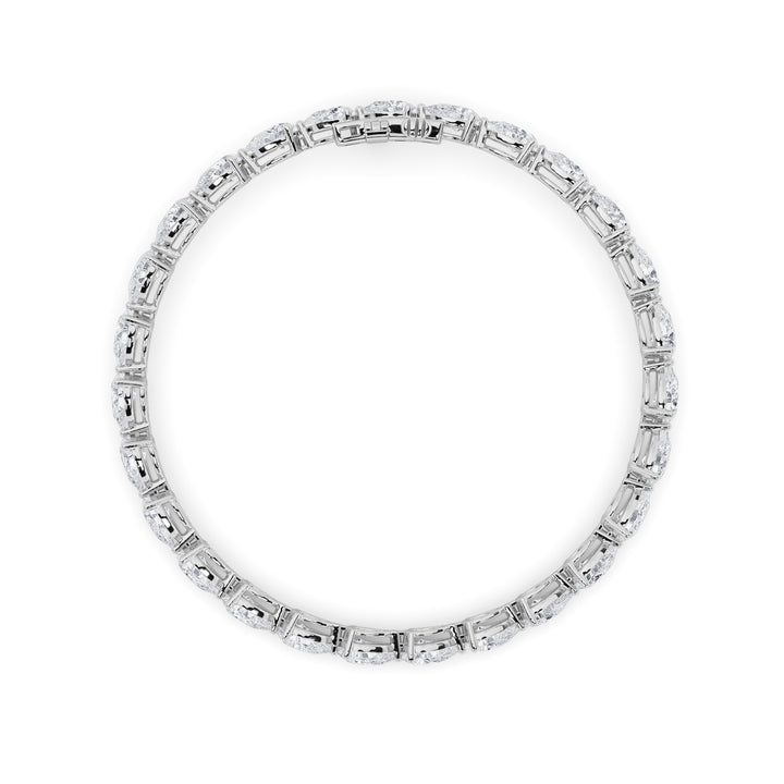 6Cttw Pear Shaped Lab Grown Diamond (F/VS) Fancy Line Bracelet in 14K Gold