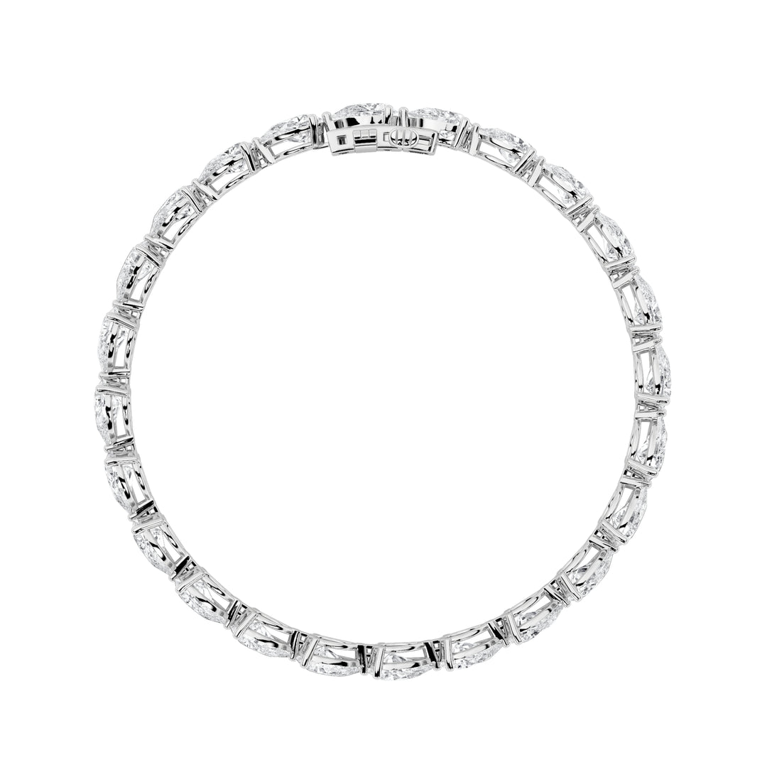 8Cttw Pear Shaped Lab Grown Diamond (F/VS) East West Bracelet in 14K Gold