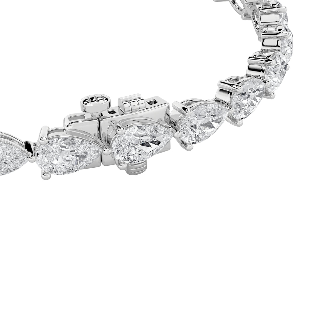 8Cttw Pear Shaped Lab Grown Diamond (F/VS) East West Bracelet in 14K Gold