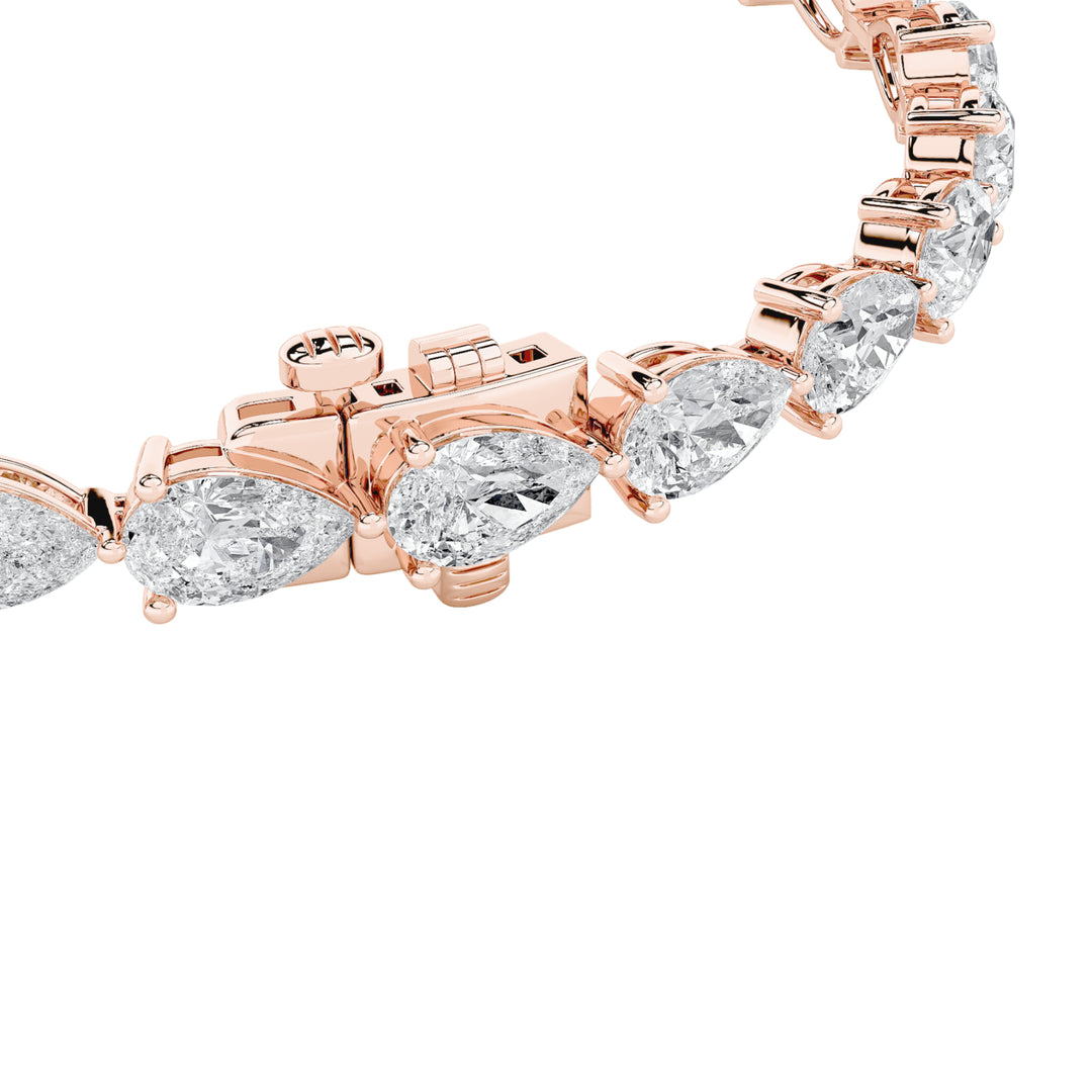 8Cttw Pear Shaped Lab Grown Diamond (F/VS) East West Bracelet in 14K Gold