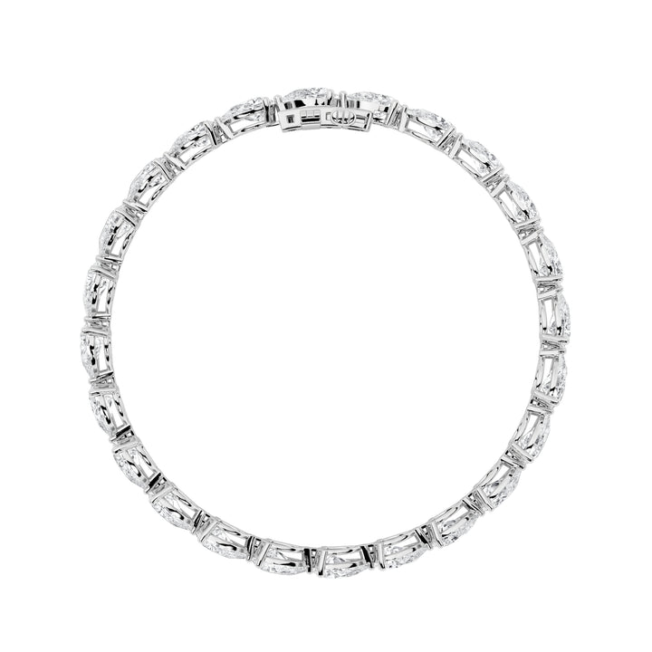 8.5Cttw Pear Shaped Lab Grown Diamond (F/VS) Fancy Line Bracelet in 14K Gold