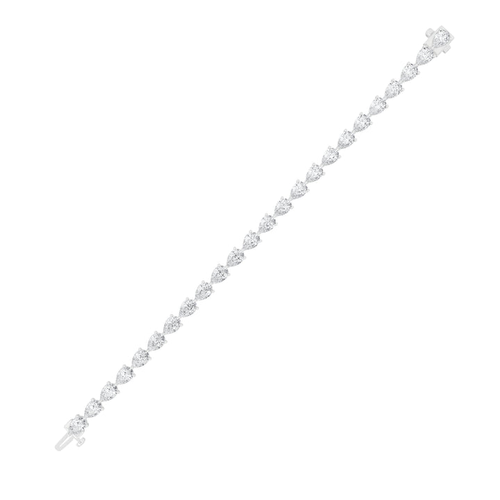 8.5Cttw Pear Shaped Lab Grown Diamond (F/VS) Fancy Line Bracelet in 14K Gold