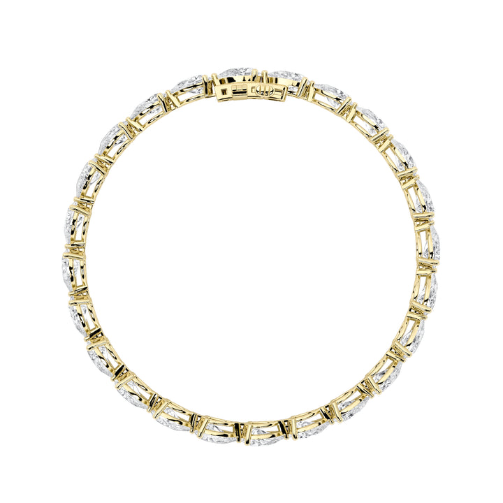 8.5Cttw Pear Shaped Lab Grown Diamond (F/VS) Fancy Line Bracelet in 14K Gold