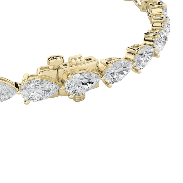 8.5Cttw Pear Shaped Lab Grown Diamond (F/VS) Fancy Line Bracelet in 14K Gold