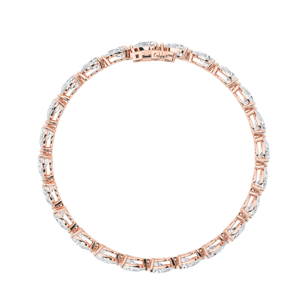 8.5Cttw Pear Shaped Lab Grown Diamond (F/VS) Fancy Line Bracelet in 14K Gold
