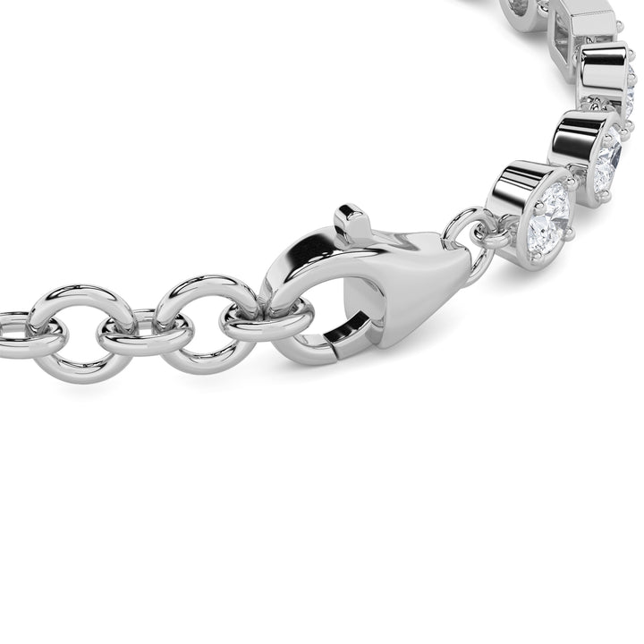 4Cttw Mix Shaped Lab Grown Diamond (G/VS) Bracelet in 14K Gold