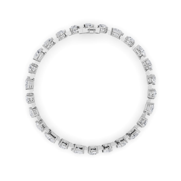 10.25Cttw Mix Shaped Lab Grown Diamond (F/VS) Bracelet in 14K Gold