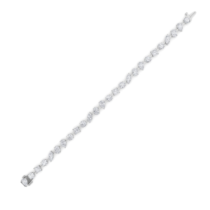10.25Cttw Mix Shaped Lab Grown Diamond (F/VS) Bracelet in 14K Gold