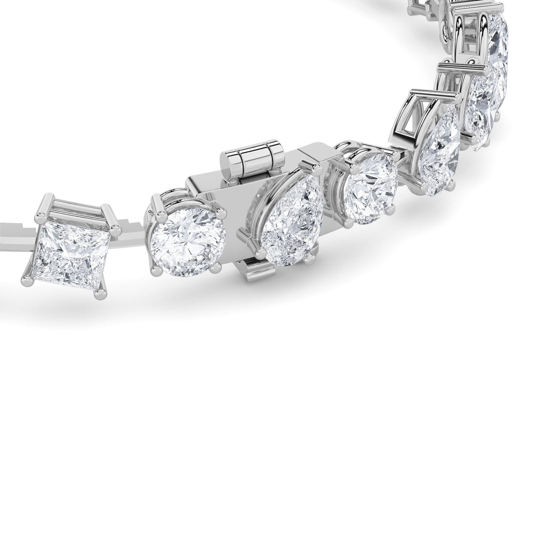 10.25Cttw Mix Shaped Lab Grown Diamond (F/VS) Bracelet in 14K Gold