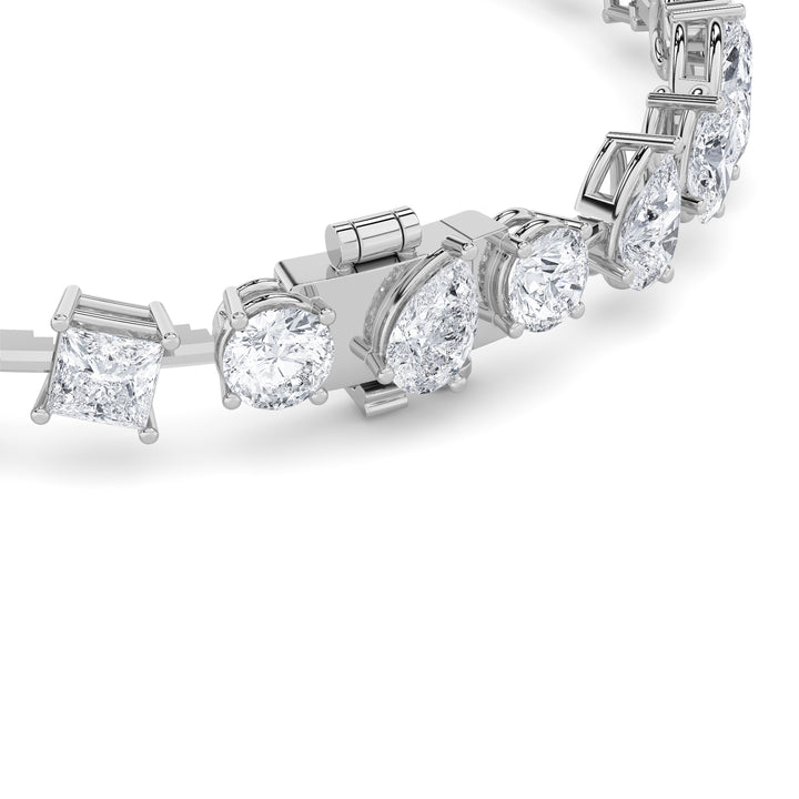 10.5Cttw Mix Shaped Lab Grown Diamond (F/VS) North South Bracelet in 14K Gold