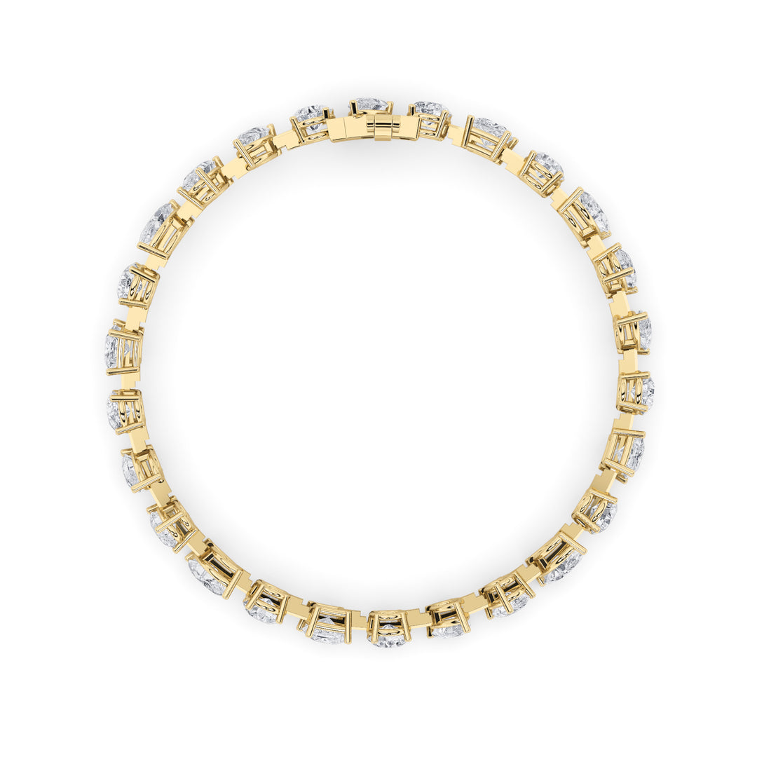 10.5Cttw Mix Shaped Lab Grown Diamond (F/VS) North South Bracelet in 14K Gold