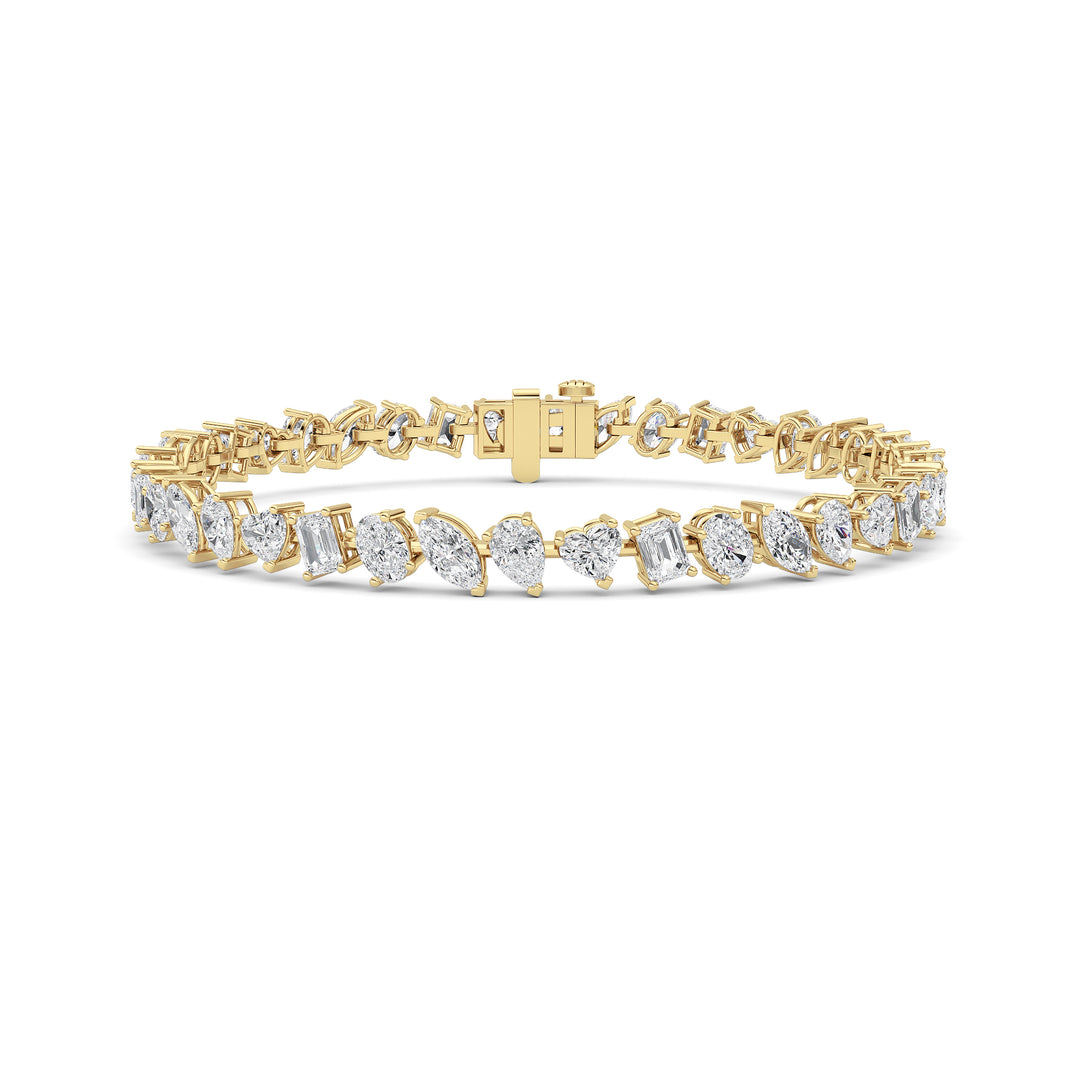 8Cttw Mix Shaped Lab Grown Diamond (F/VS) Bracelet in 14K Gold