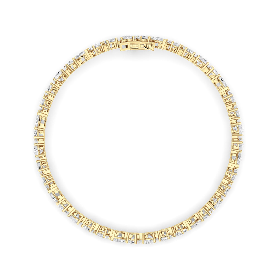 8Cttw Mix Shaped Lab Grown Diamond (F/VS) Bracelet in 14K Gold
