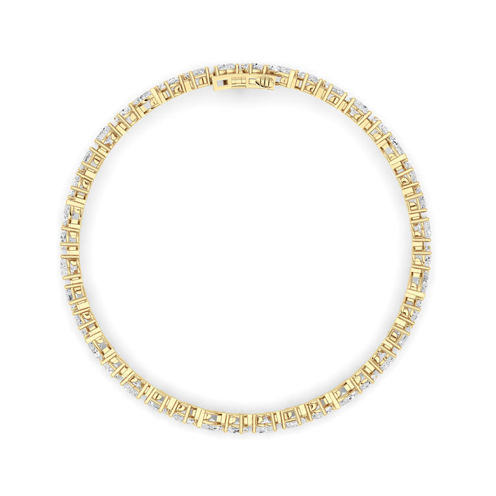 8Cttw Mix Shaped Lab Grown Diamond (F/VS) Bracelet in 14K Gold