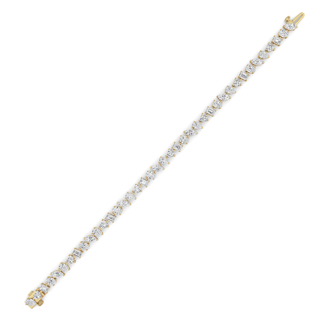 8Cttw Mix Shaped Lab Grown Diamond (F/VS) Bracelet in 14K Gold