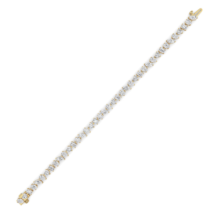 8Cttw Mix Shaped Lab Grown Diamond (F/VS) Bracelet in 14K Gold