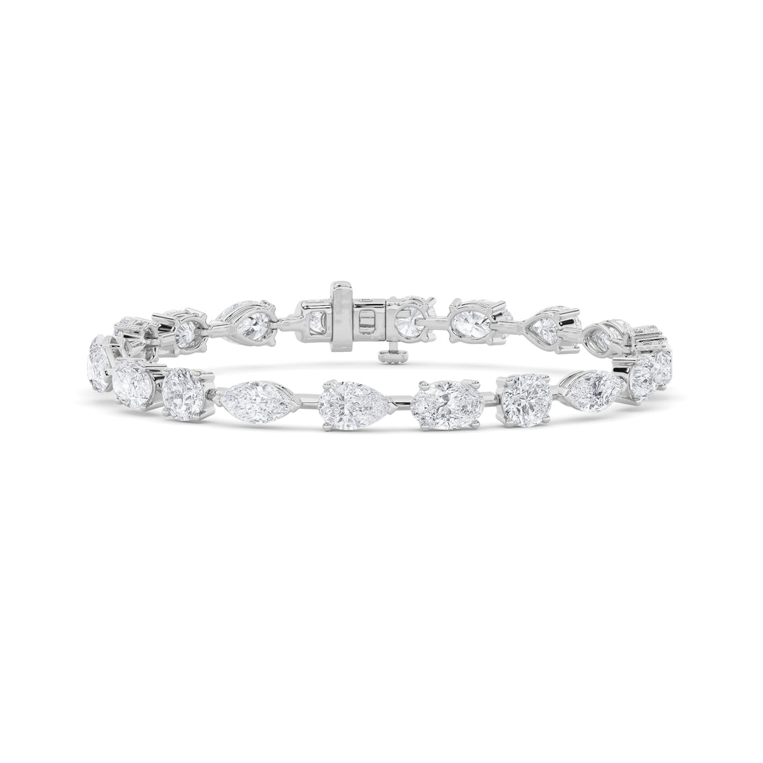 10.25Cttw Mix Shaped Lab Grown Diamond (F/VS) Bracelet in 14K Gold