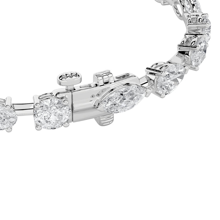 10.25Cttw Mix Shaped Lab Grown Diamond (F/VS) Bracelet in 14K Gold