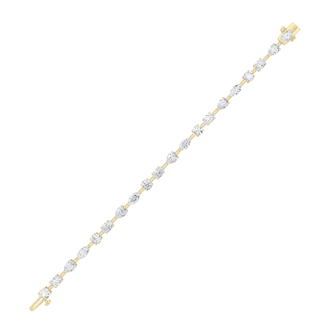 5Cttw Mix Shaped Lab Grown Diamond East & West Bracelet in 14K Gold (F/VS)