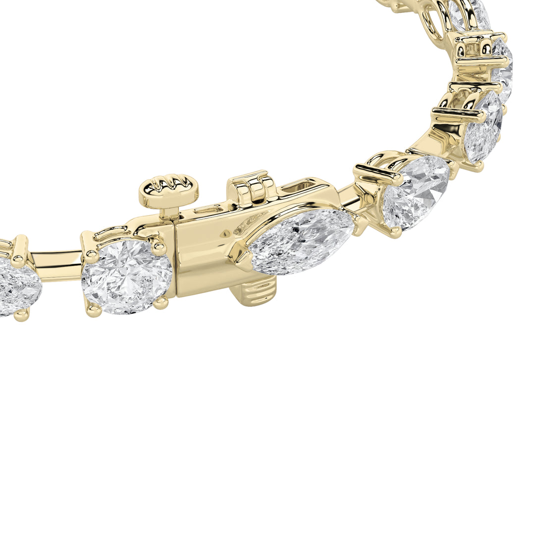5Cttw Mix Shaped Lab Grown Diamond East & West Bracelet in 14K Gold (F/VS)