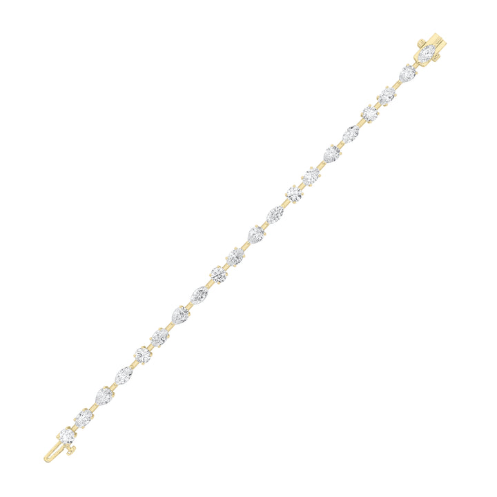 7Cttw Mix Shaped Lab Grown Diamond (F/VS) Bracelet in 14K Gold