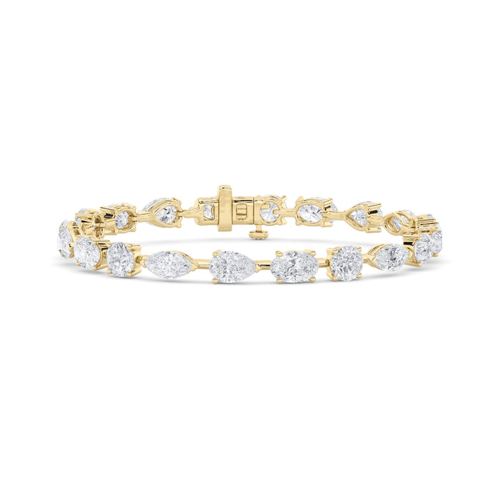 8Cttw Mix Shaped Lab Grown Diamond East & West Bracelet in 14K Gold (F/VS)