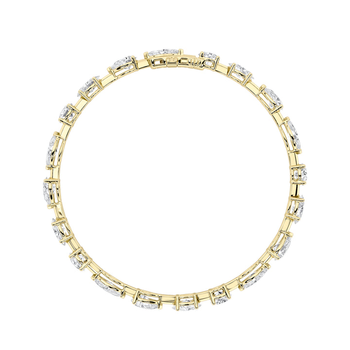 8Cttw Mix Shaped Lab Grown Diamond East & West Bracelet in 14K Gold (F/VS)