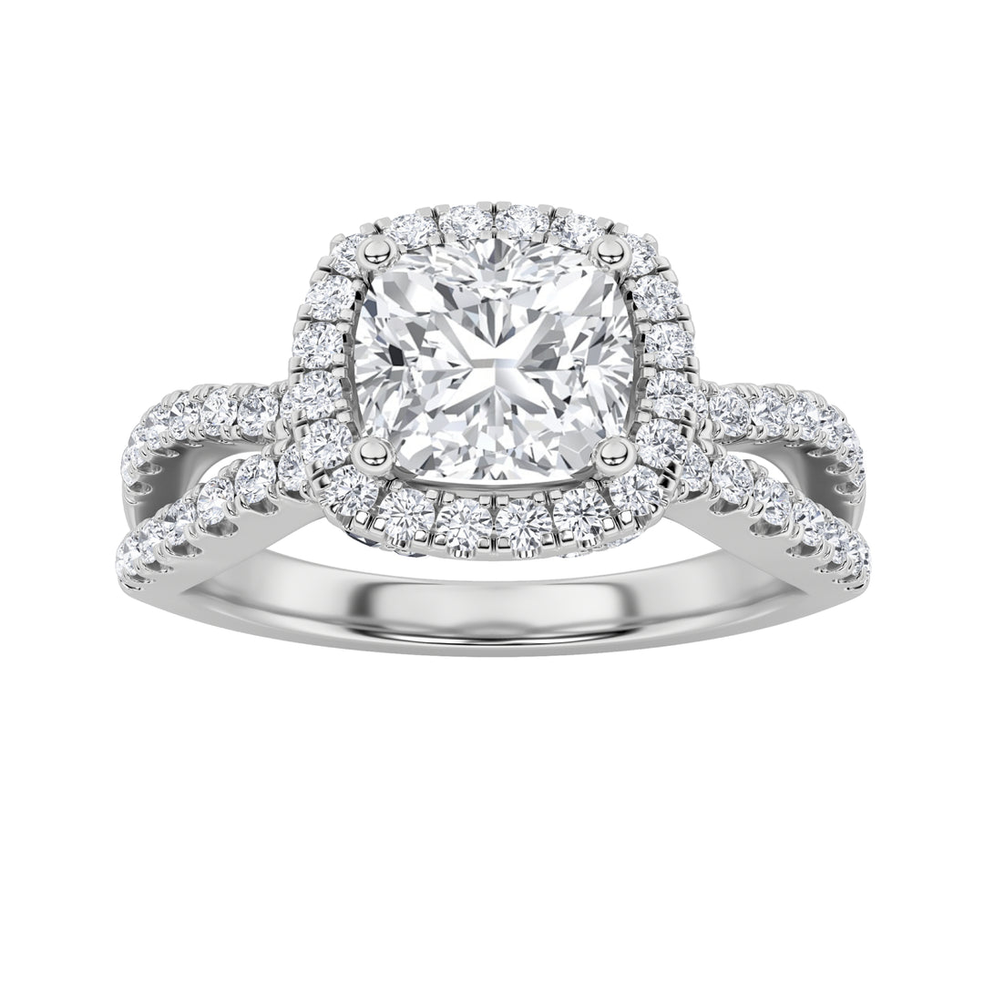 2Cttw Elongated Cushion Shaped Lab Grown Diamond (F/VS) Ring in 14K Gold