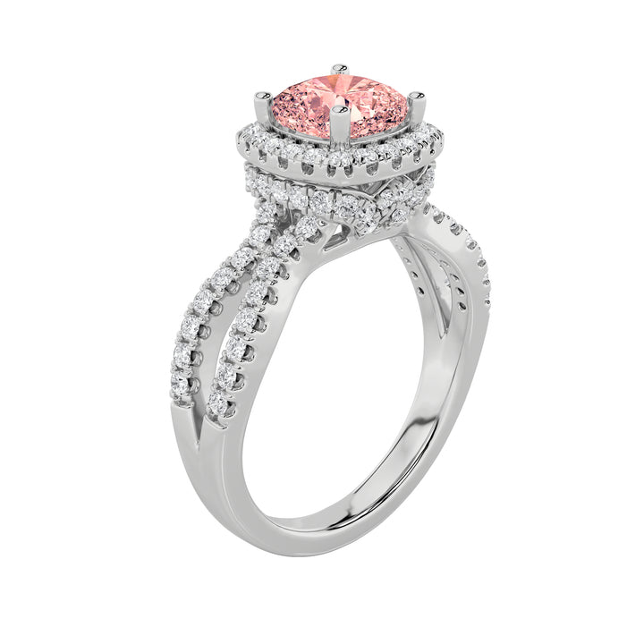 2Cttw Elongated Cushion Shaped Lab Grown Diamond (F/VS) Ring in 14K Gold
