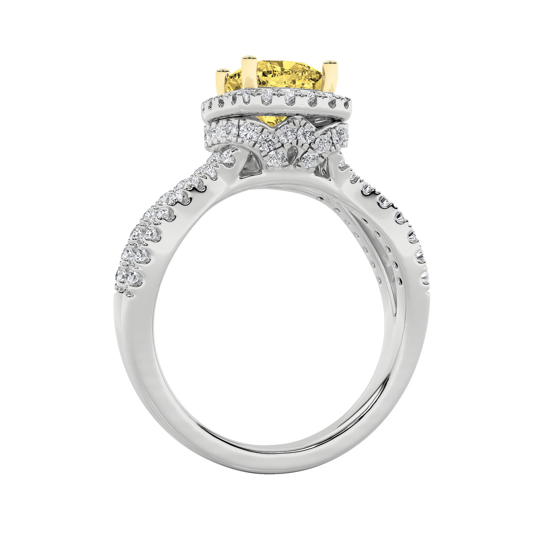 2.25Cttw Elongated Cushion Shaped Lab Grown Diamond (F/VS) Ring in 14K Gold