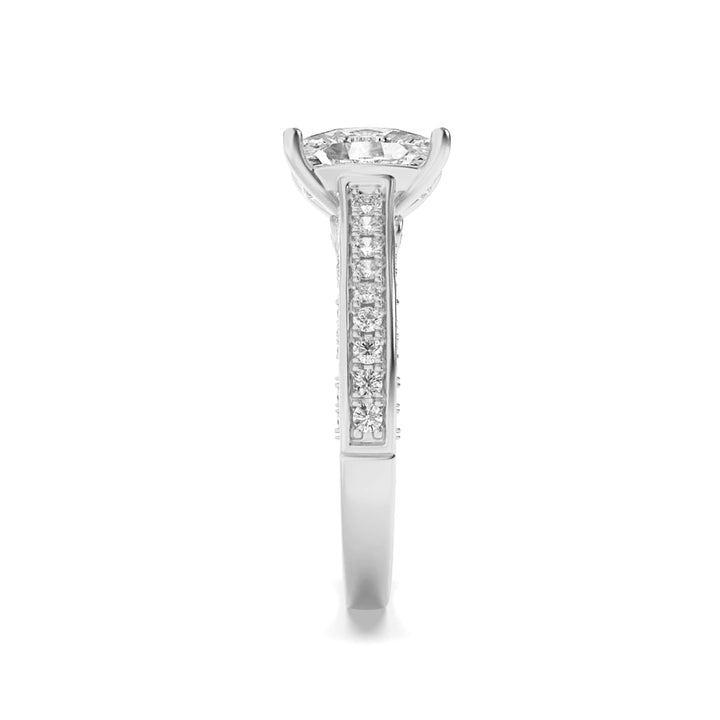 2.5Cttw Elongated Cushion Shaped Lab Grown Diamond (G/VS) Accented Engagement Ring in 14K Gold