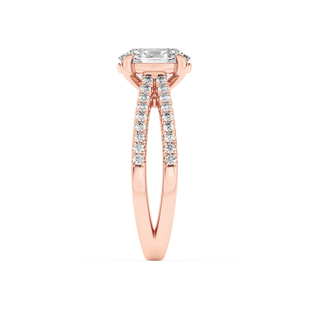 2Cttw Oval Shaped Lab Grown Diamond (F/VS) Cross Shank Accented Engagement Ring in 14K Gold