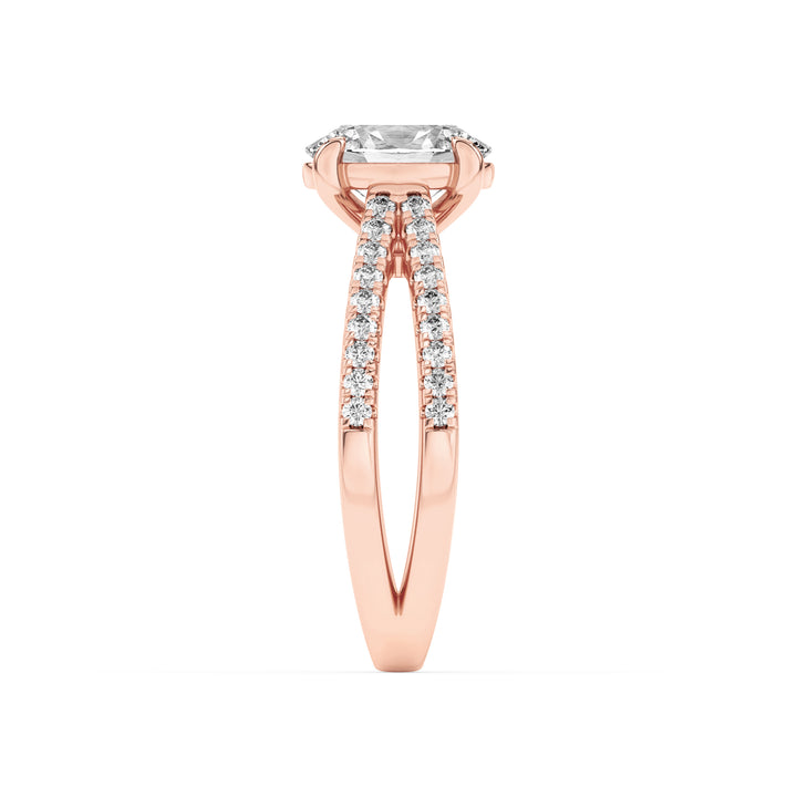 2Cttw Oval Shaped Lab Grown Diamond (F/VS) Cross Shank Accented Engagement Ring in 14K Gold