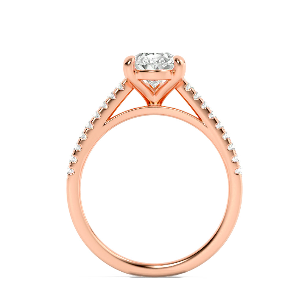 2Cttw Pear Shaped Lab Grown Diamond (G/VS) Cross Shank Accented Engagement Ring in 14K Gold