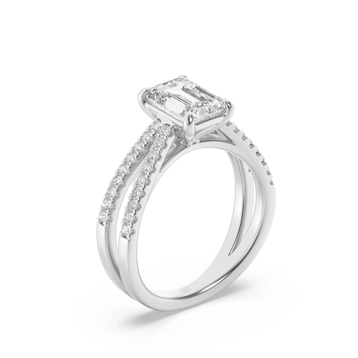 2Cttw Radiant Shaped Lab Grown Diamond (F/VS) Engagement Ring in 14K Gold