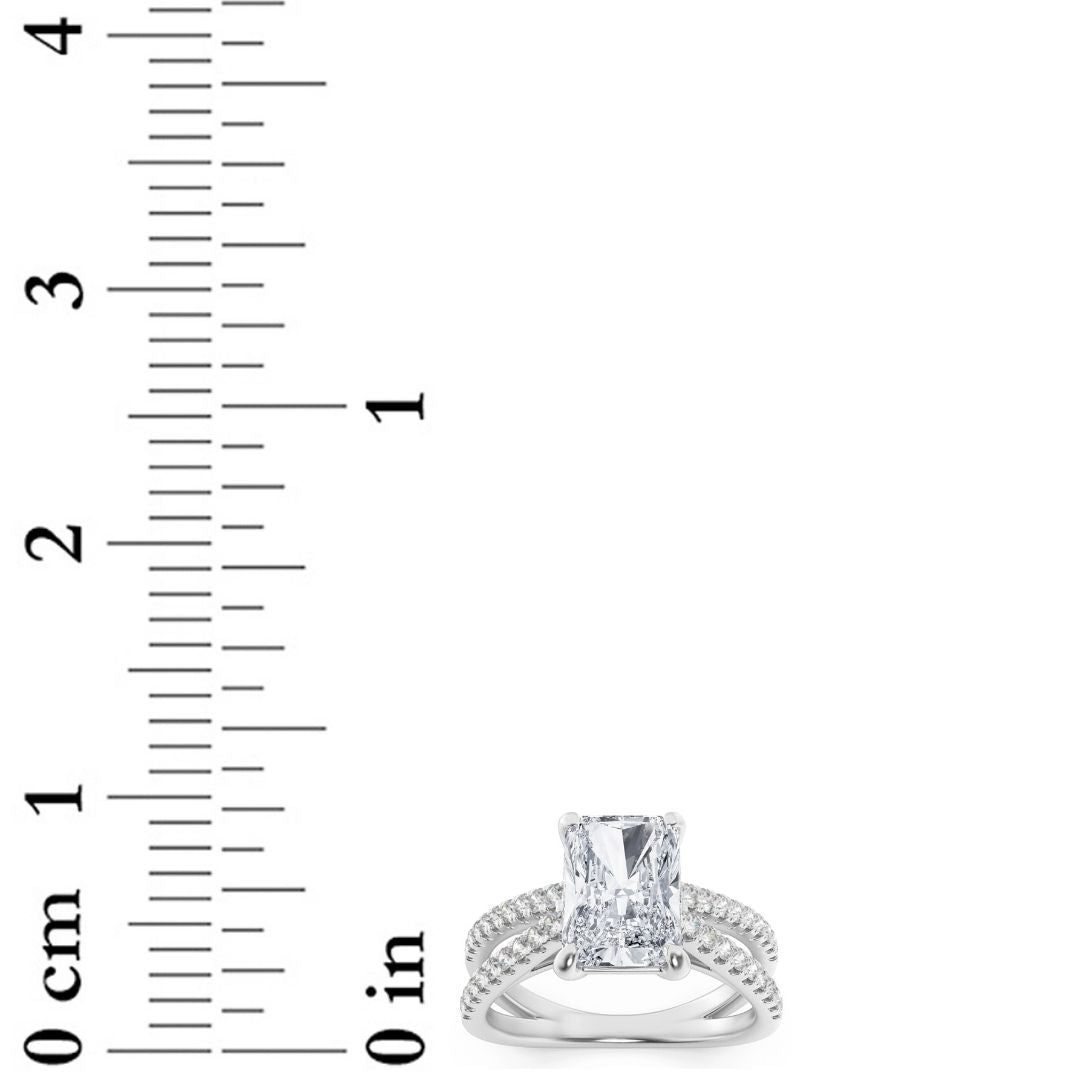 2Cttw Radiant Shaped Lab Grown Diamond (F/VS) Engagement Ring in 14K Gold