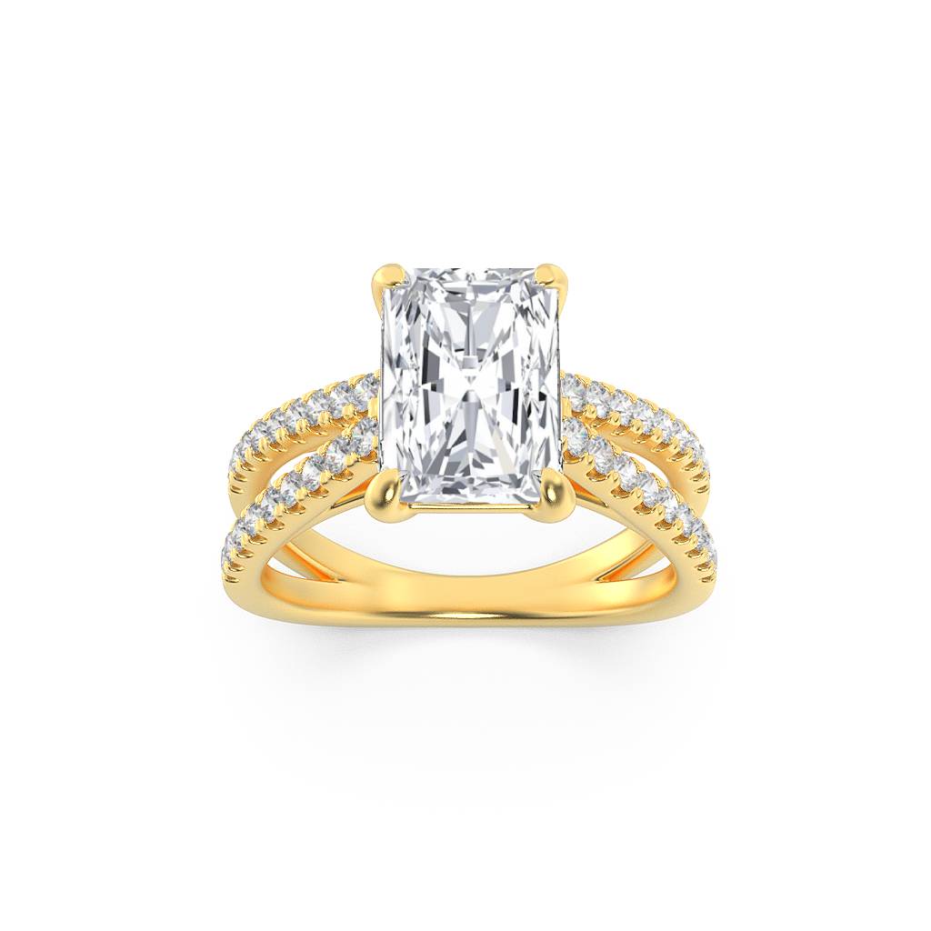 2Cttw Radiant Shaped Lab Grown Diamond (F/VS) Engagement Ring in 14K Gold