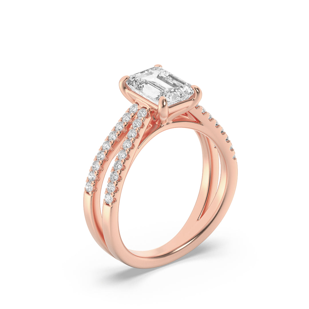 2Cttw Radiant Shaped Lab Grown Diamond (F/VS) Engagement Ring in 14K Gold