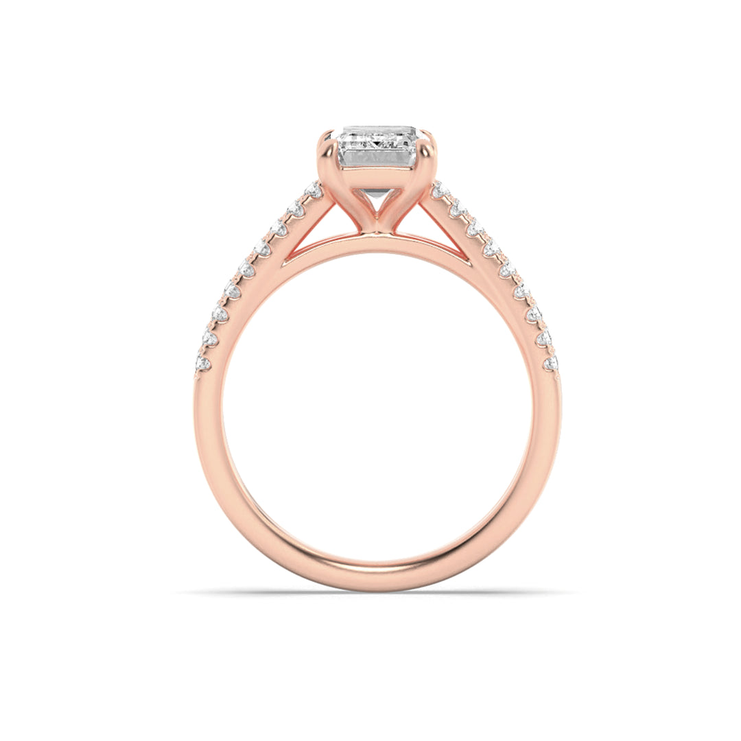 2Cttw Radiant Shaped Lab Grown Diamond (F/VS) Engagement Ring in 14K Gold