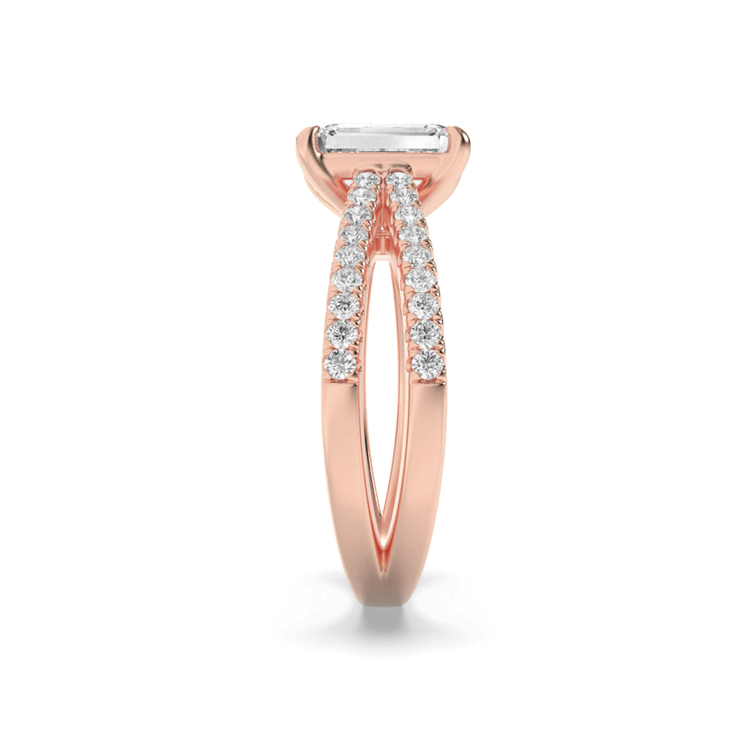 2Cttw Radiant Shaped Lab Grown Diamond (F/VS) Engagement Ring in 14K Gold